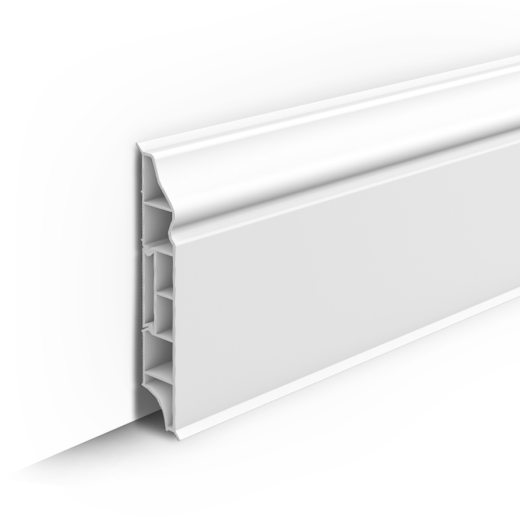Skirting board figured 80mm 2,2m "Ideal Dura", 001 White